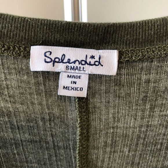 Splendid Emery Ribbed Henley Tee Green Small - Picture 6 of 10